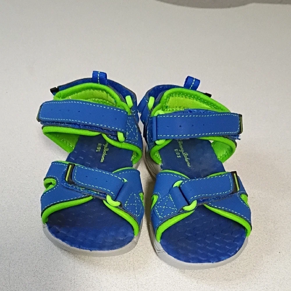 Tommy Bahama Kids Vibrant Blue and Lime Sandals